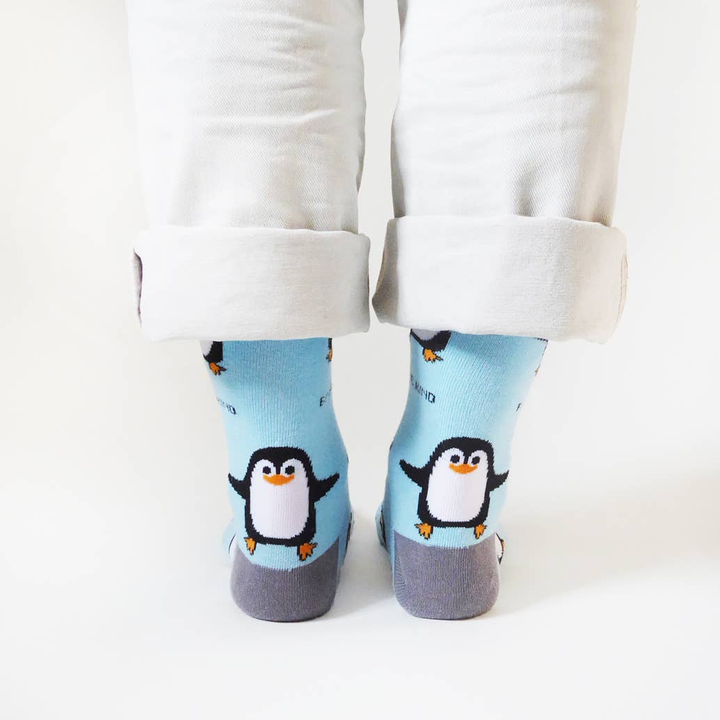 Bare Kind Socks - Save The Penguin Bamboo Socks | Aqua