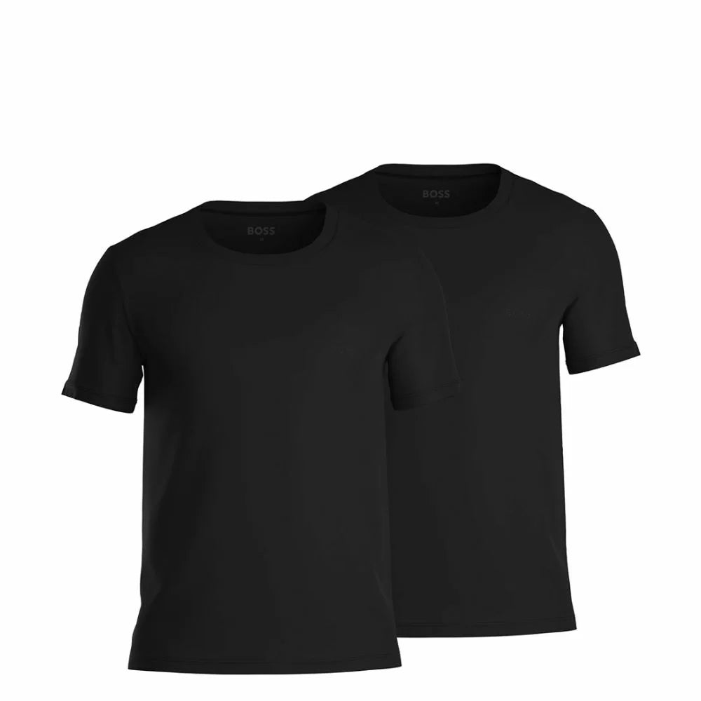 Boss 2 Pack Regular Fit Cotton Crew Neck T-Shirts - Black