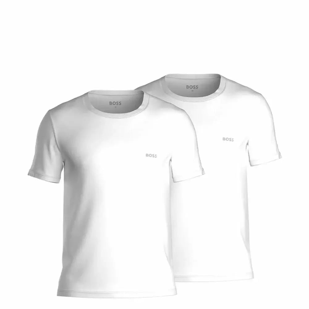 Boss 2 Pack Regular Fit Cotton Crew Neck T-Shirts - White