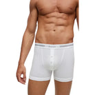 Boss Ribbed-Cotton Original Button-Fly Boxer Trunk - White