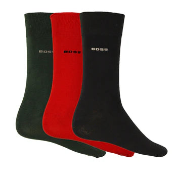 Boss 3-Pack Socks Gift Set, Black/Red/Green - UK ( 6-11 )