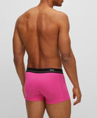 Boss 5 Pack Cotton Stretch Trunks with Logo Waistbands - Pink