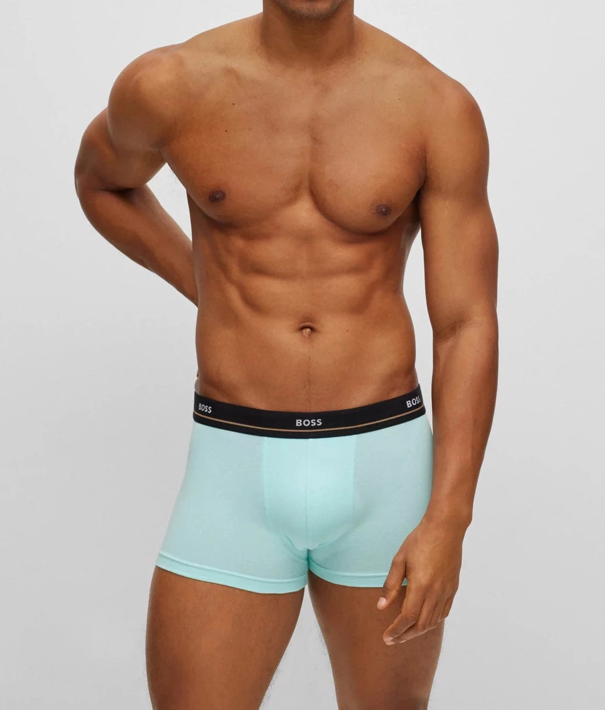 Boss 5 Pack Cotton Stretch Trunks with Logo Waistbands - Pink