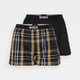 Boss 2 Pack Woven Boxers / Pyjama Shorts in Cotton Poplin - Multi Checks