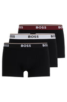 Boss 3 Pack of Stretch-Cotton Trunks - Black with Coloured waistbands