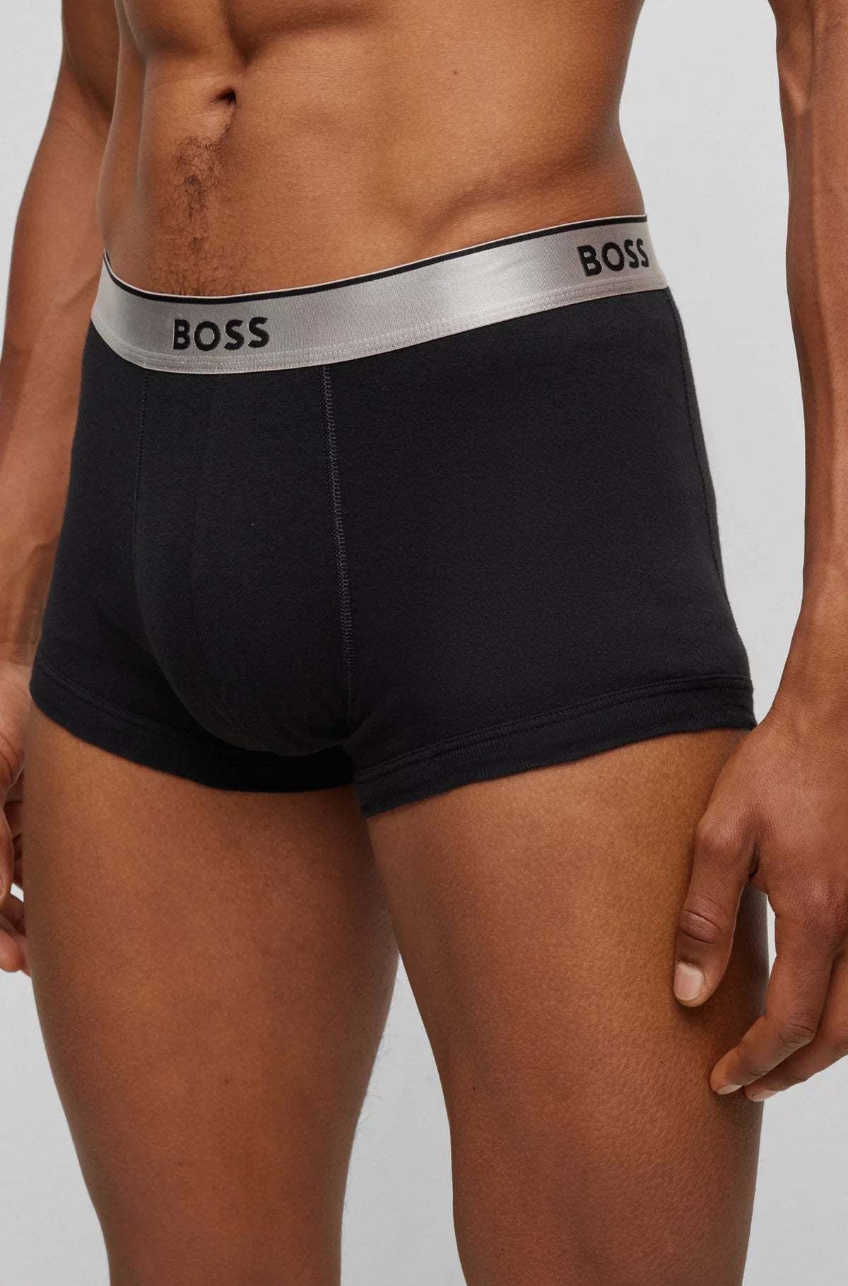 BOSS 2 Pack Metallic Waistbands Pure Cotton Trunks - (Red / Black) Gift Boxed