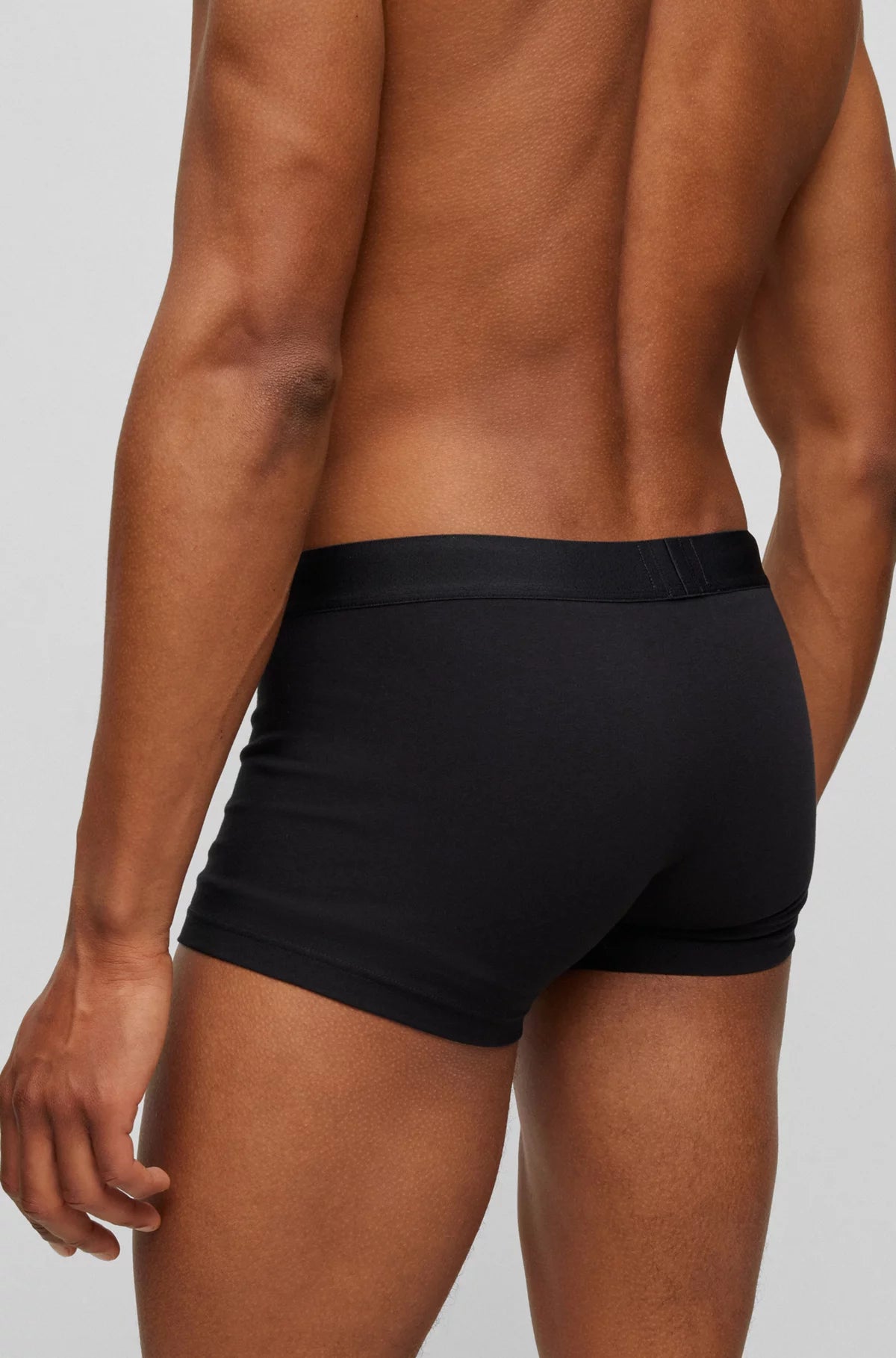 BOSS 2 Pack Metallic Waistbands Cotton Stretch Trunks - (Black) Gift Boxed