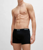 Boss 3 Pack of Stretch Cotton Boxer Briefs - Black/Blue/Khaki