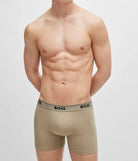 Boss 3 Pack of Stretch Cotton Boxer Briefs - Black/Blue/Khaki