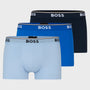 Boss 3 Pack of Stretch-Cotton Trunks - Blue / Sky Blue / Cobalt