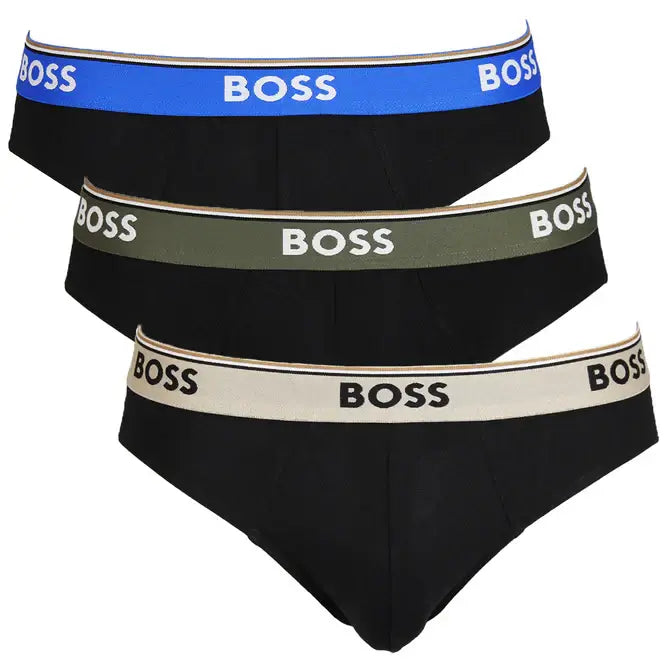 BOSS Men's 3 Pack Stretch Cotton Briefs - Black / Multi