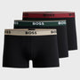 Boss 3 Pack of Stretch-Cotton Power Boxer Trunks - Black