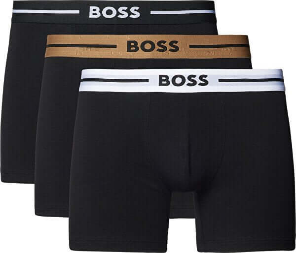 Boss 3 Pack Men's Bold Boxer Brief - Black