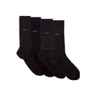 BOSS Logo Rib Regular Length 4 Pack Socks Gift Set - Black