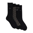 BOSS Monogram Logo Regular Length 4 Pack Socks Gift Set - Black