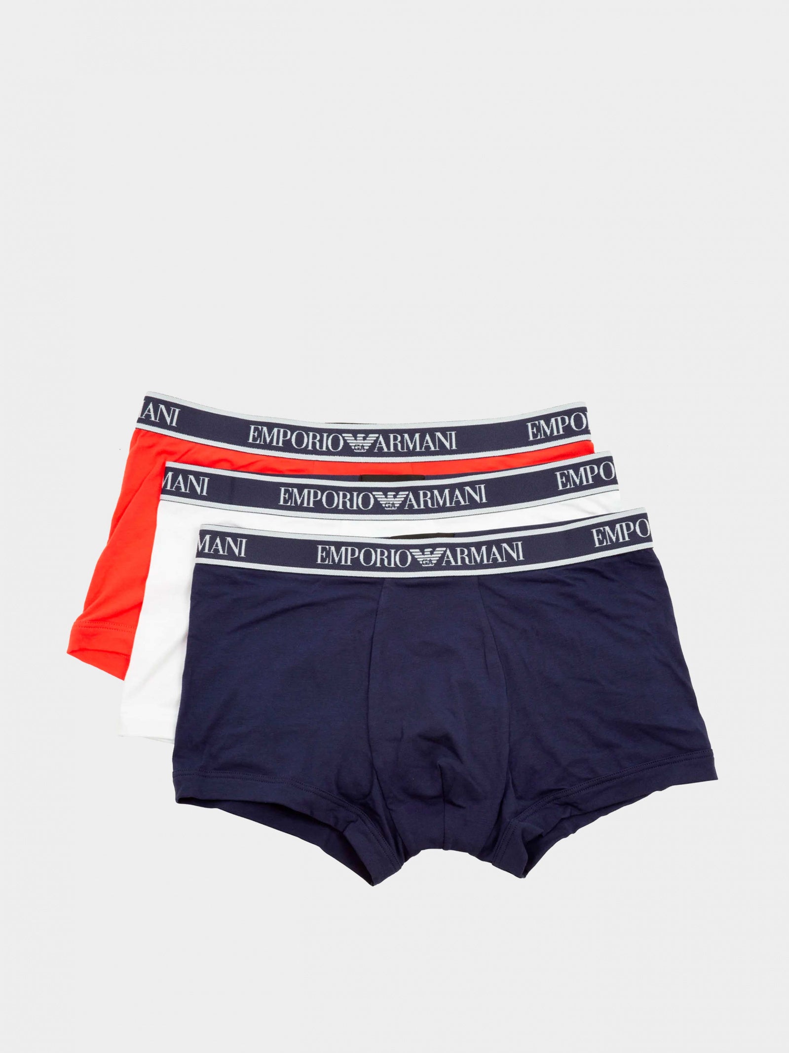 Emporio Armani 3 Pack Boxers - Stretch Cotton - Navy/White/Red