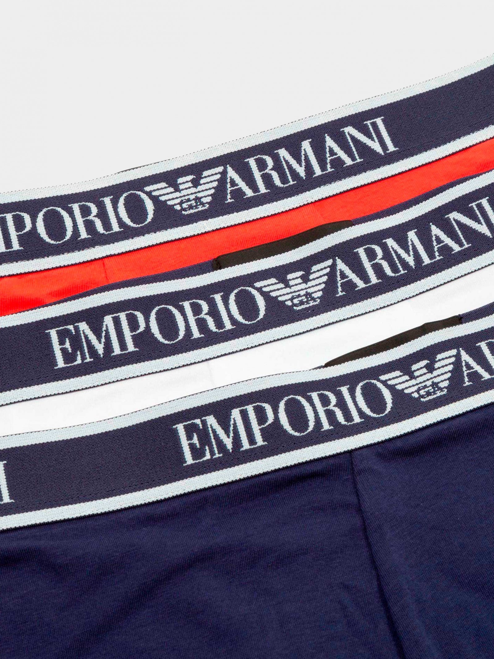 Emporio Armani 3 Pack Boxers - Stretch Cotton - Navy/White/Red