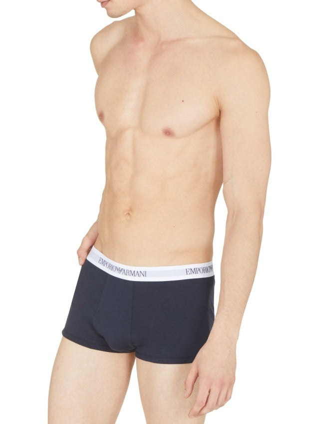 Emporio Armani 3 pack 100% Cotton Boxers - Navy/Black/White