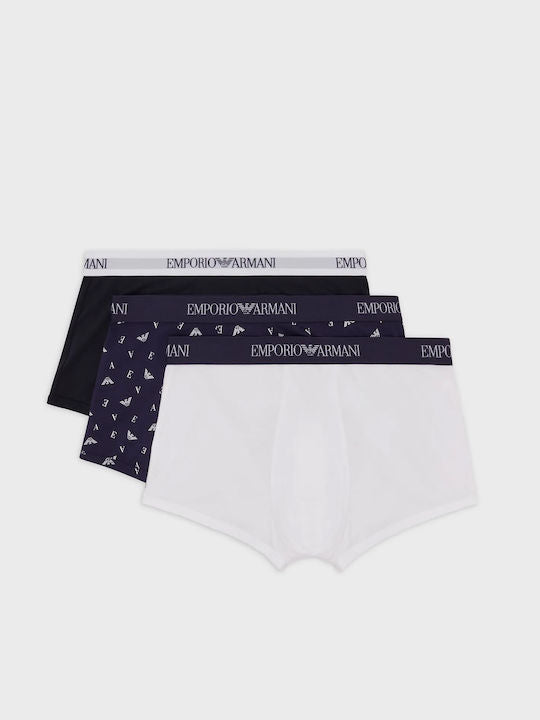 Emporio Armani 3 pack 100% Cotton Boxers - Navy/Black/White