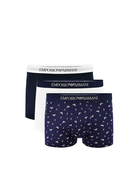 Emporio Armani 3 pack 100% Cotton Boxers - Navy/Black/White