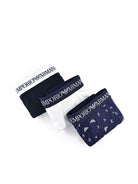 Emporio Armani 3 pack 100% Cotton Boxers - Navy/Black/White