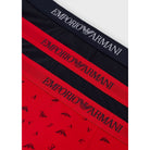 Emporio Armani 3 pack 100% Cotton Boxers - Marine/Fire/Marine