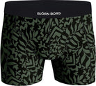 Bjorn Borg Premium Cotton Stretch 2 Pack Boxer - Green Print / Black