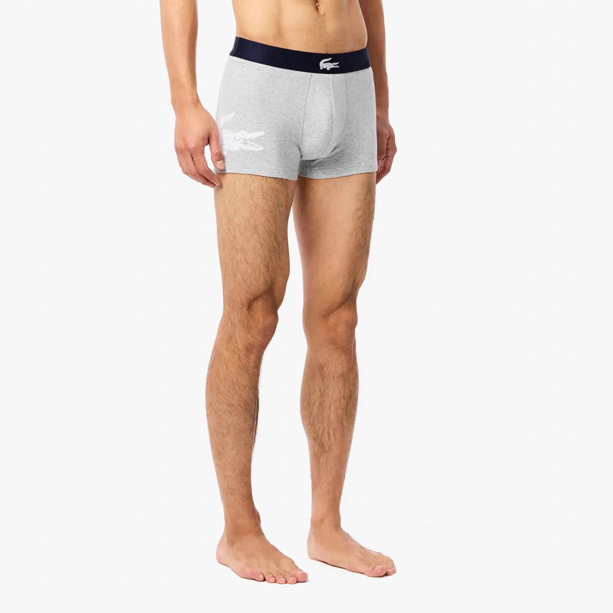 Lacoste 3-Pack Print Trunks - Navy/Grey/Red W34