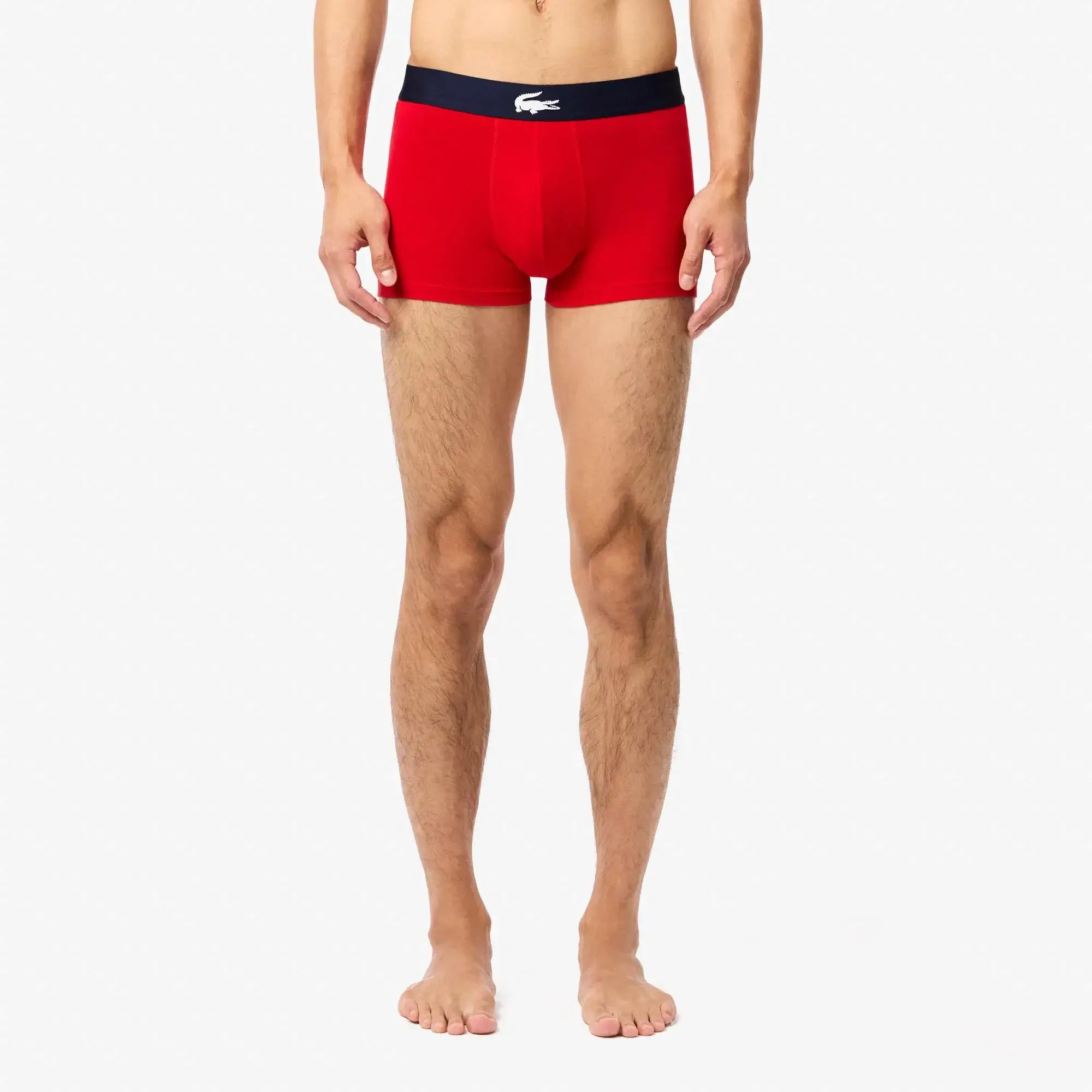 Lacoste 3-Pack Print Trunks - Navy/Grey/Red W34