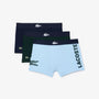 Lacoste Men’s Mismatched Stretch Cotton Trunk 3-Pack - Blue / Green / Navy Blue