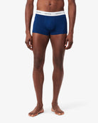 Lacoste 3-Pack Cotton Stretch Trunks - Blue / Navy Blue