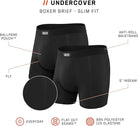 Saxx Undercover 2 Pack Boxer Briefs Slim Fit - Black