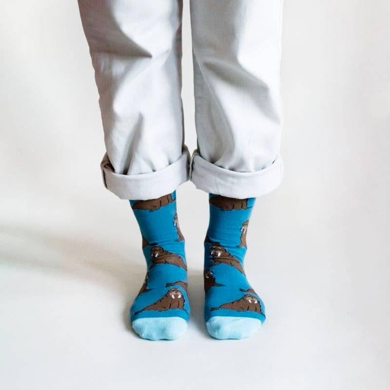 Bare Kind Socks - Save The Walrus Bamboo Socks | Navy