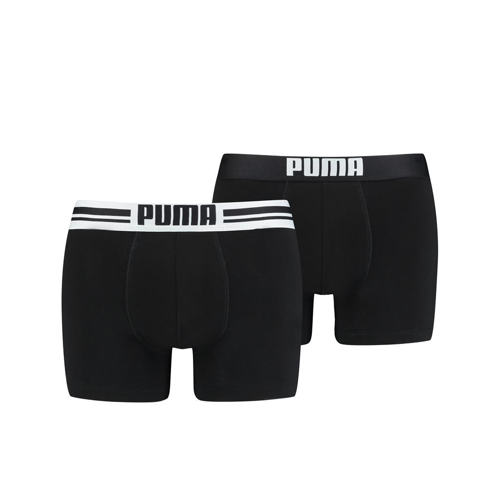 Puma Placed Logo Men's Boxer Underwear 2 Pack - Black