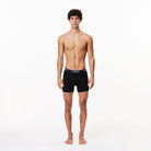 Lacoste Men's Stretch Cotton Boxer Briefs 3 Pack- Black