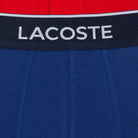 Lacoste Men's Stretch Cotton Boxer Briefs 3 Pack- Navy Blue / Red / Blue