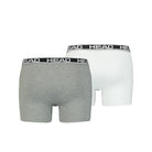 Head Mens 2 Pack Cotton Stretch Boxer Briefs -Middle Grey Melange