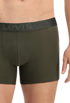 Levi's 2 pack Melange Waistband Organic Cotton Boxer Briefs - Khaki