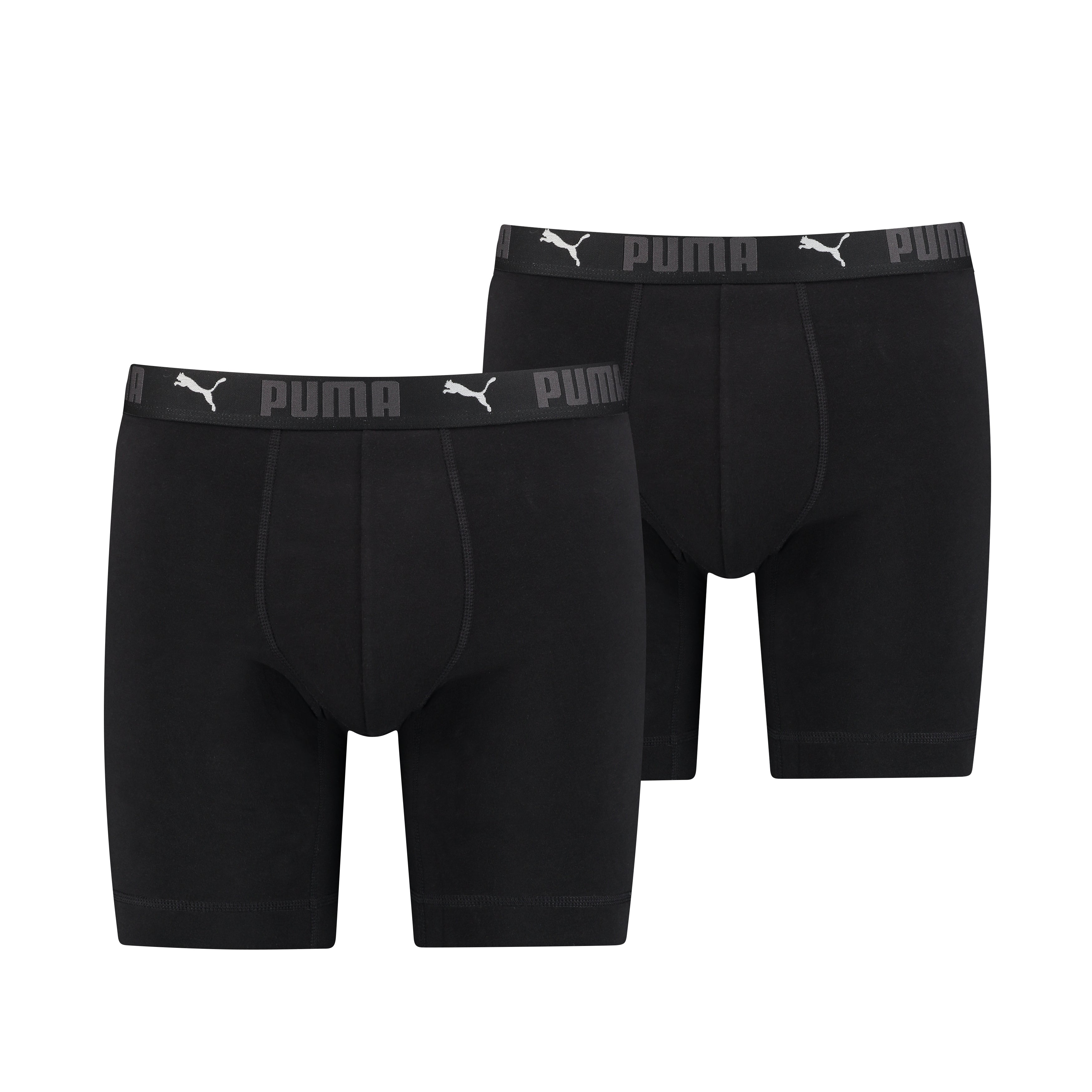 Puma Sports Cotton 2 Pack Long Boxers - Black