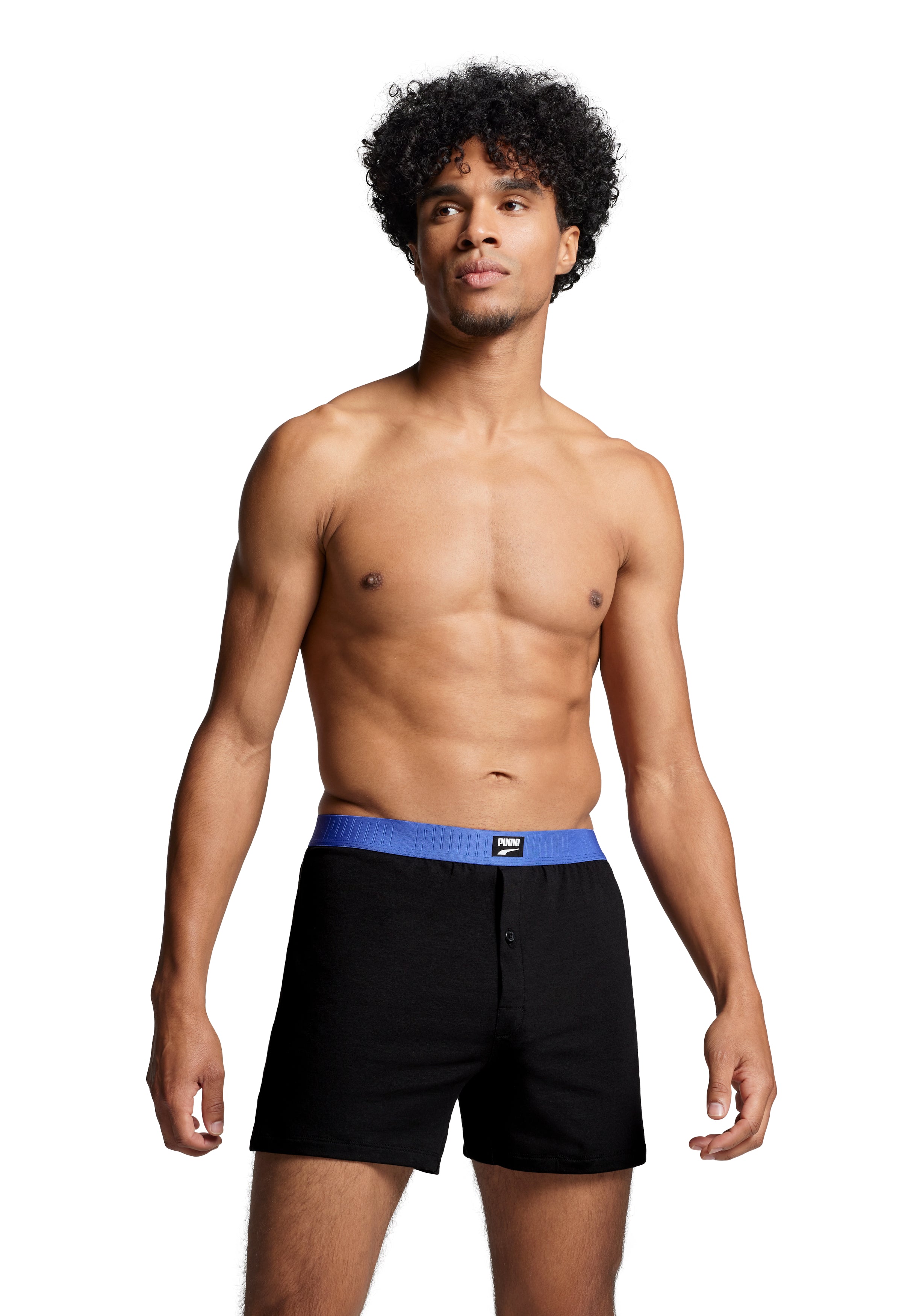 PUMA Men's Loose Fit Jersey Boxer 2 Pack -Blue