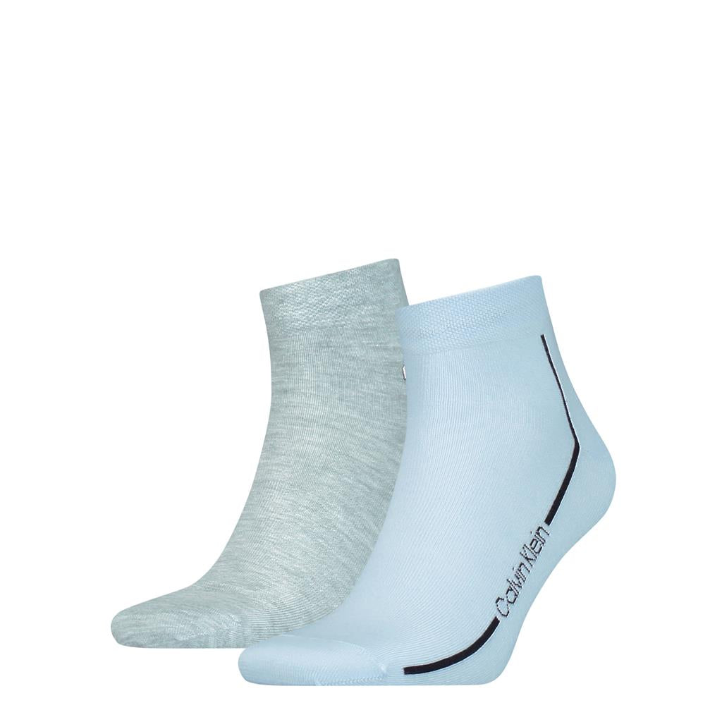 Calvin Klein Men's Quarter Socks 2 Pack Logo Line