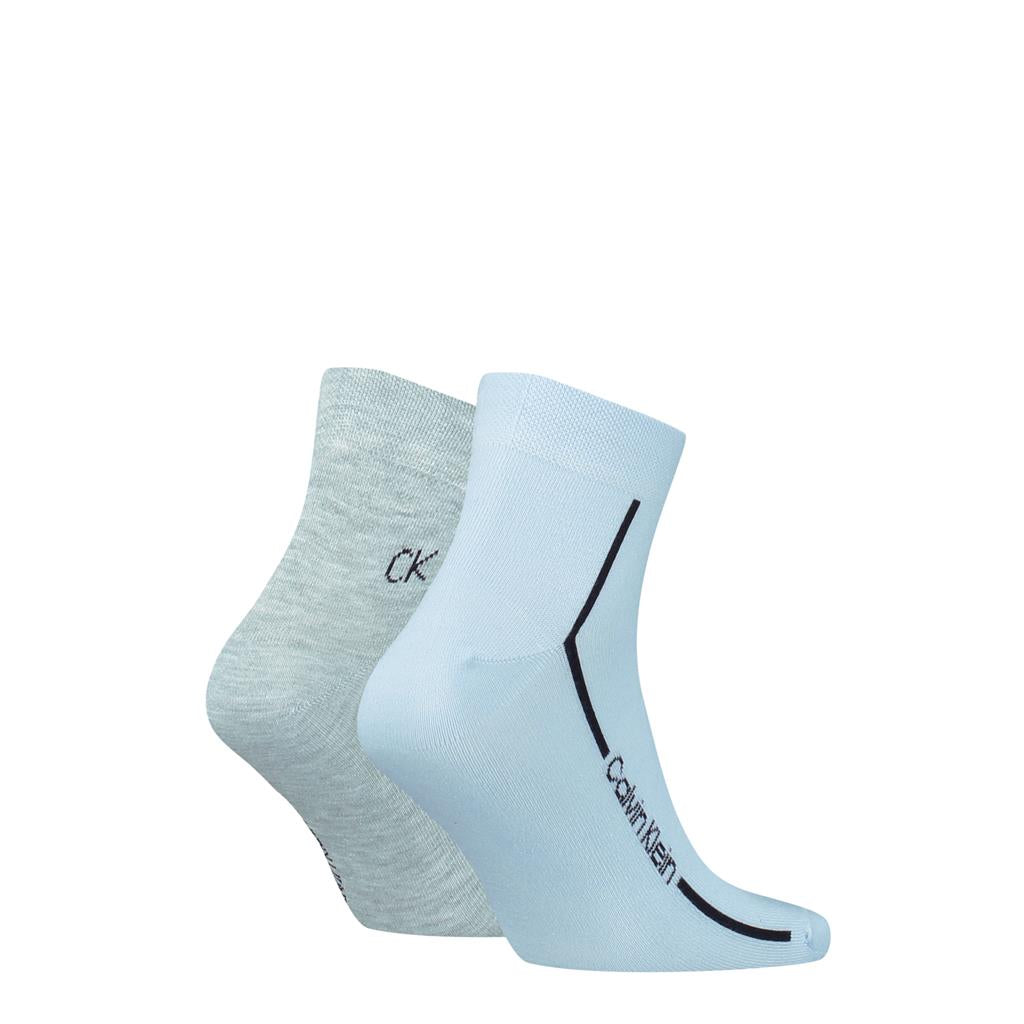 Calvin Klein Men's Quarter Socks 2 Pack Logo Line