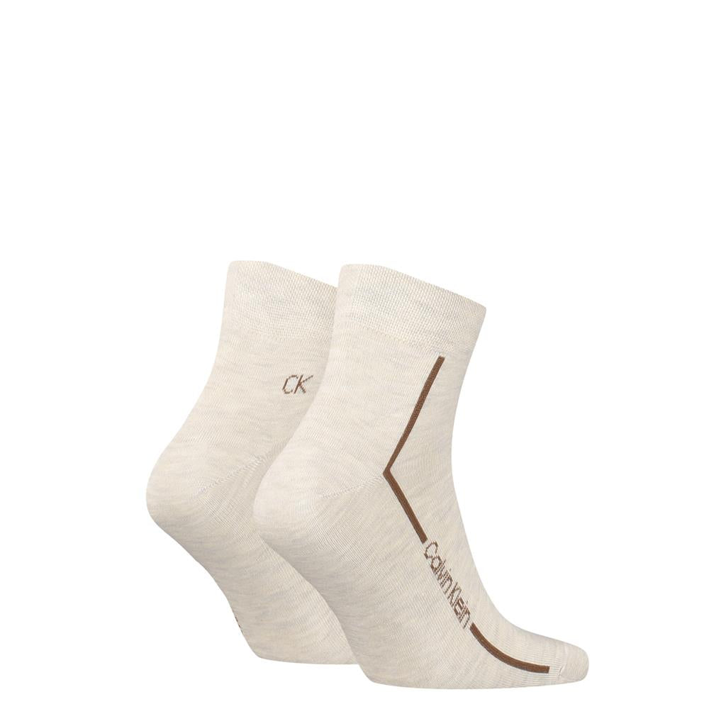 Calvin Klein Men's Quarter Socks 2 Pack Logo Line