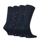 Tommy Hilfiger Men 4 Pack Tin Gift Box Crew Socks (Navy)