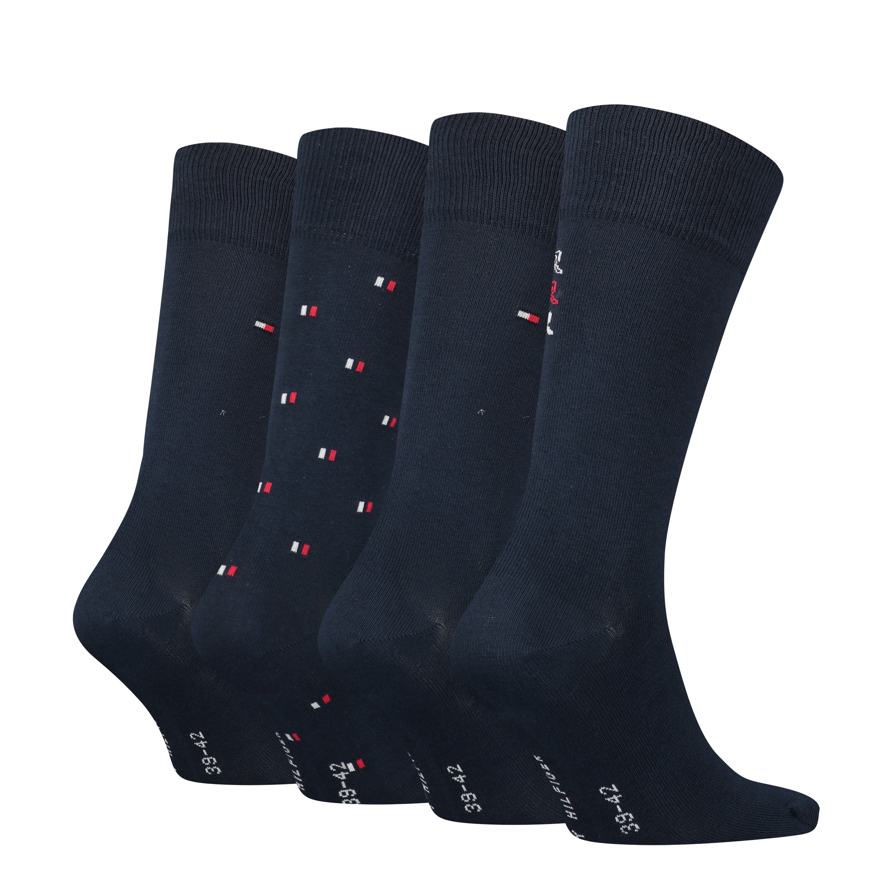 Tommy Hilfiger Men 4 Pack Tin Gift Box Crew Socks (Navy)