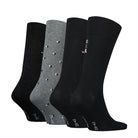 Tommy Hilfiger Men 4 Pack Tin Gift Box Crew Socks (Black)