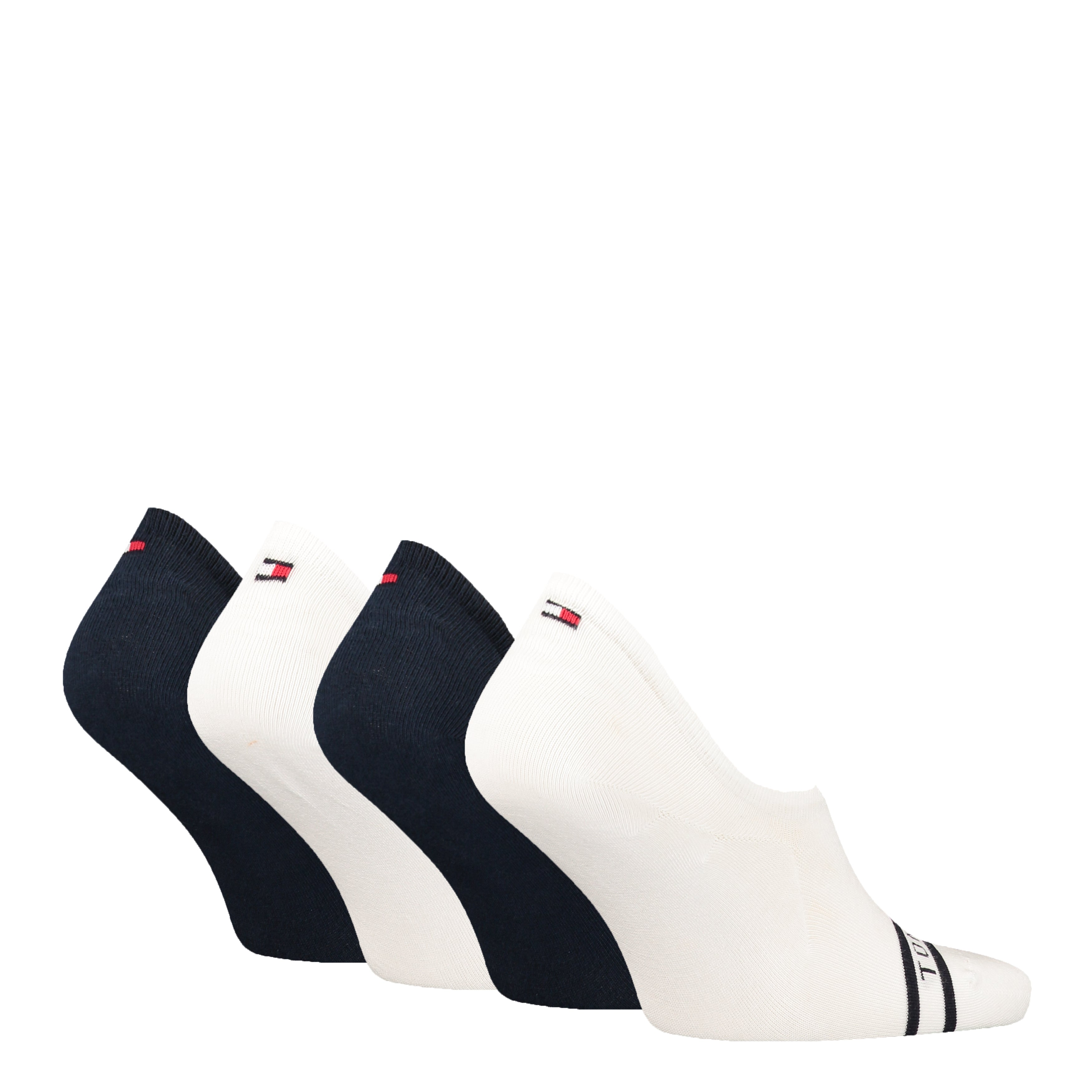 Tommy Hilfiger Men 4 Pack Footie Tin Gift Box Socks (White)