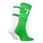 Tommy Hilfiger Men 2 Pack Sport Patch Crew Socks (Green)