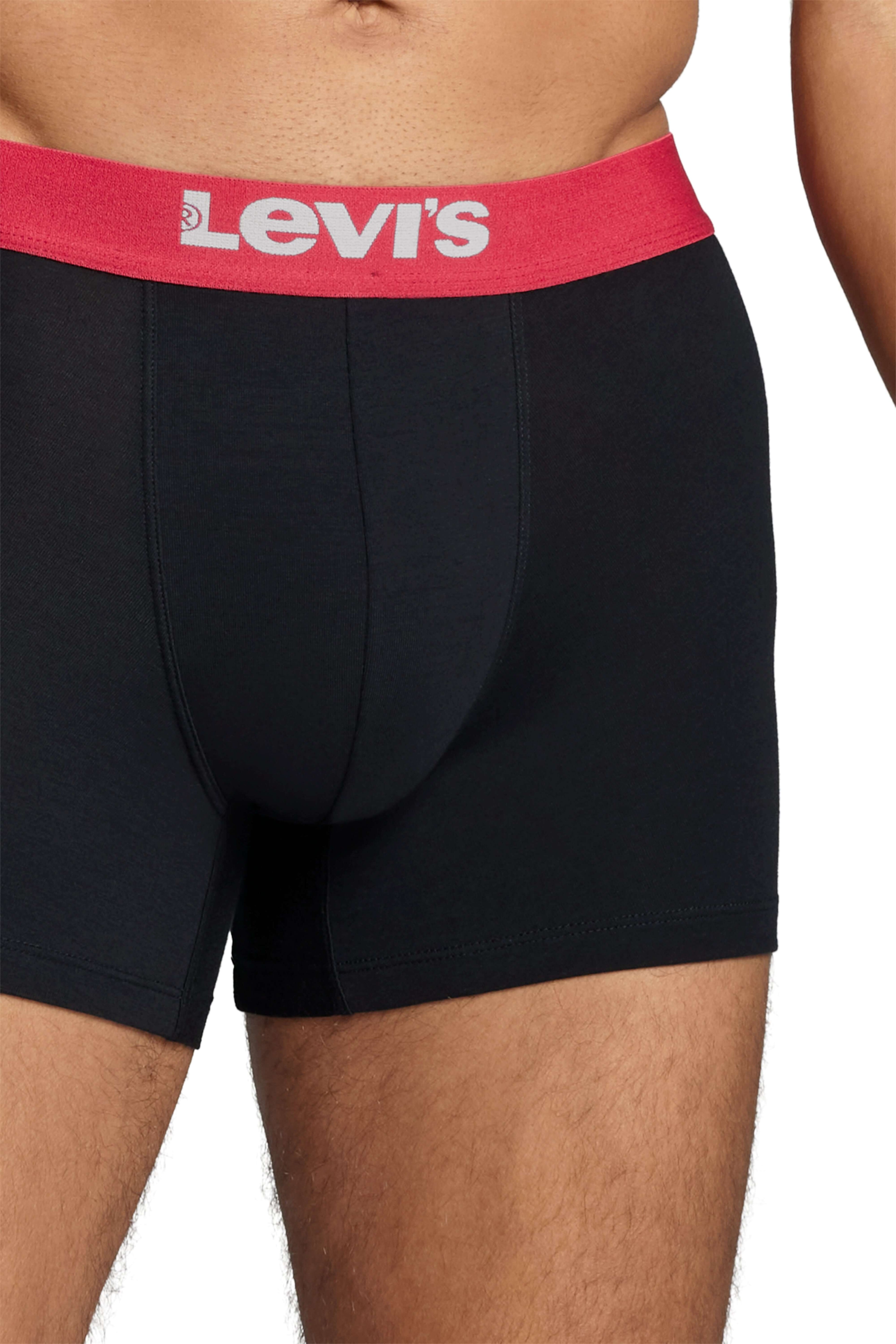 Levi's 2 pack Solid Organic Cotton Boxer Briefs - Black/Red