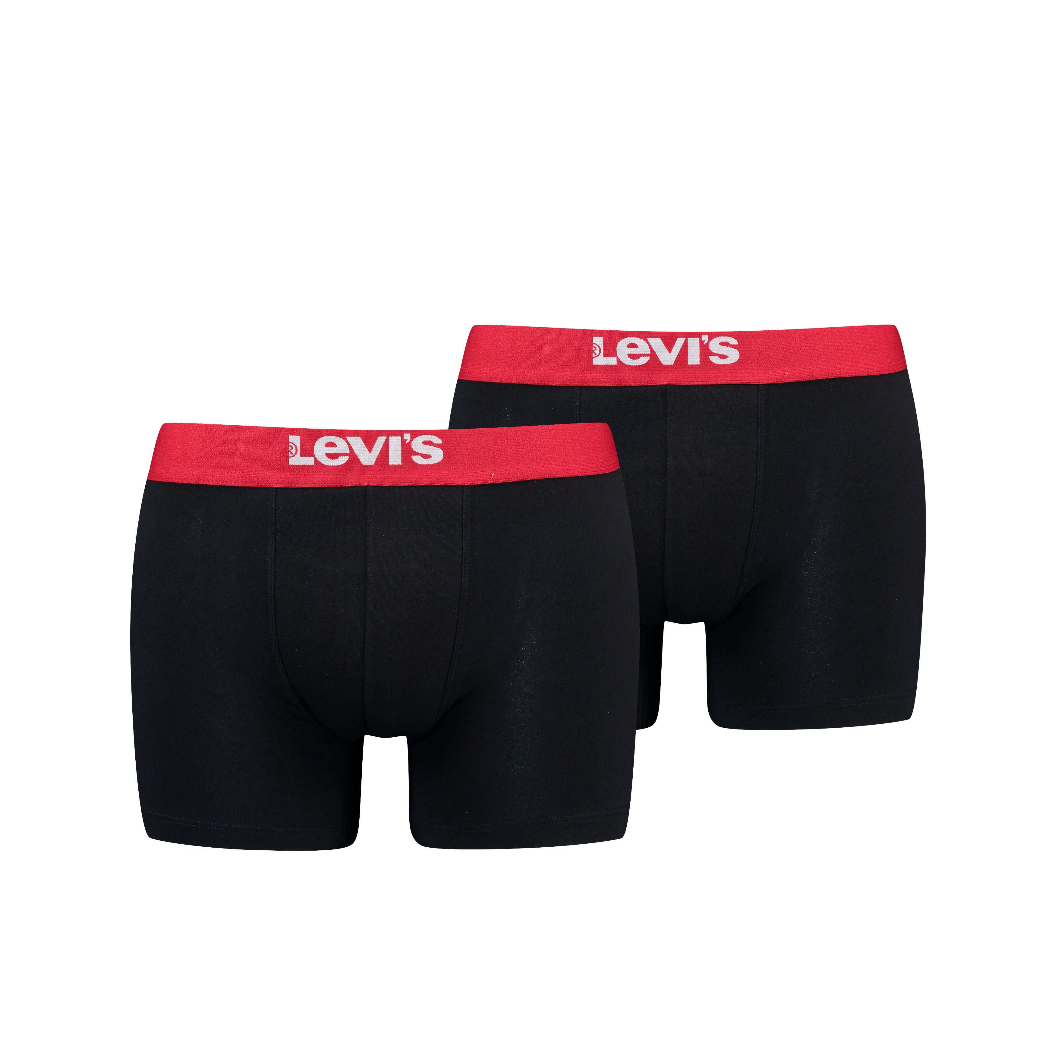 Levi's 2 pack Solid Organic Cotton Boxer Briefs - Black/Red